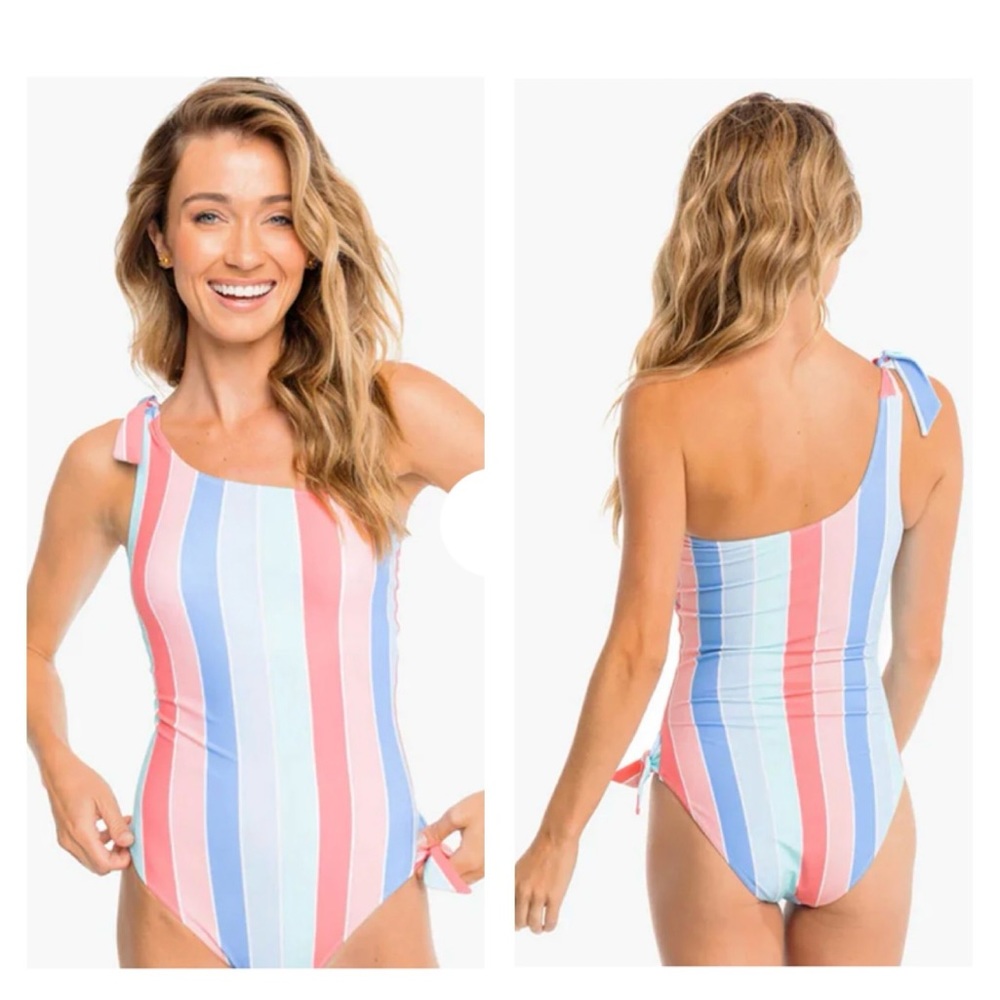 $105 Southern Tide Women's Sz XL Sunny Days Stripe One Piece Swimsuit